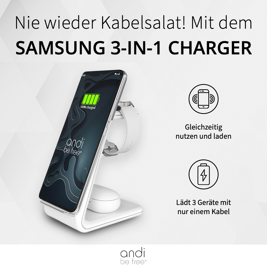 3-in-1 Wireless Charger für Samsung (inkl. Turbo Charger 30W)